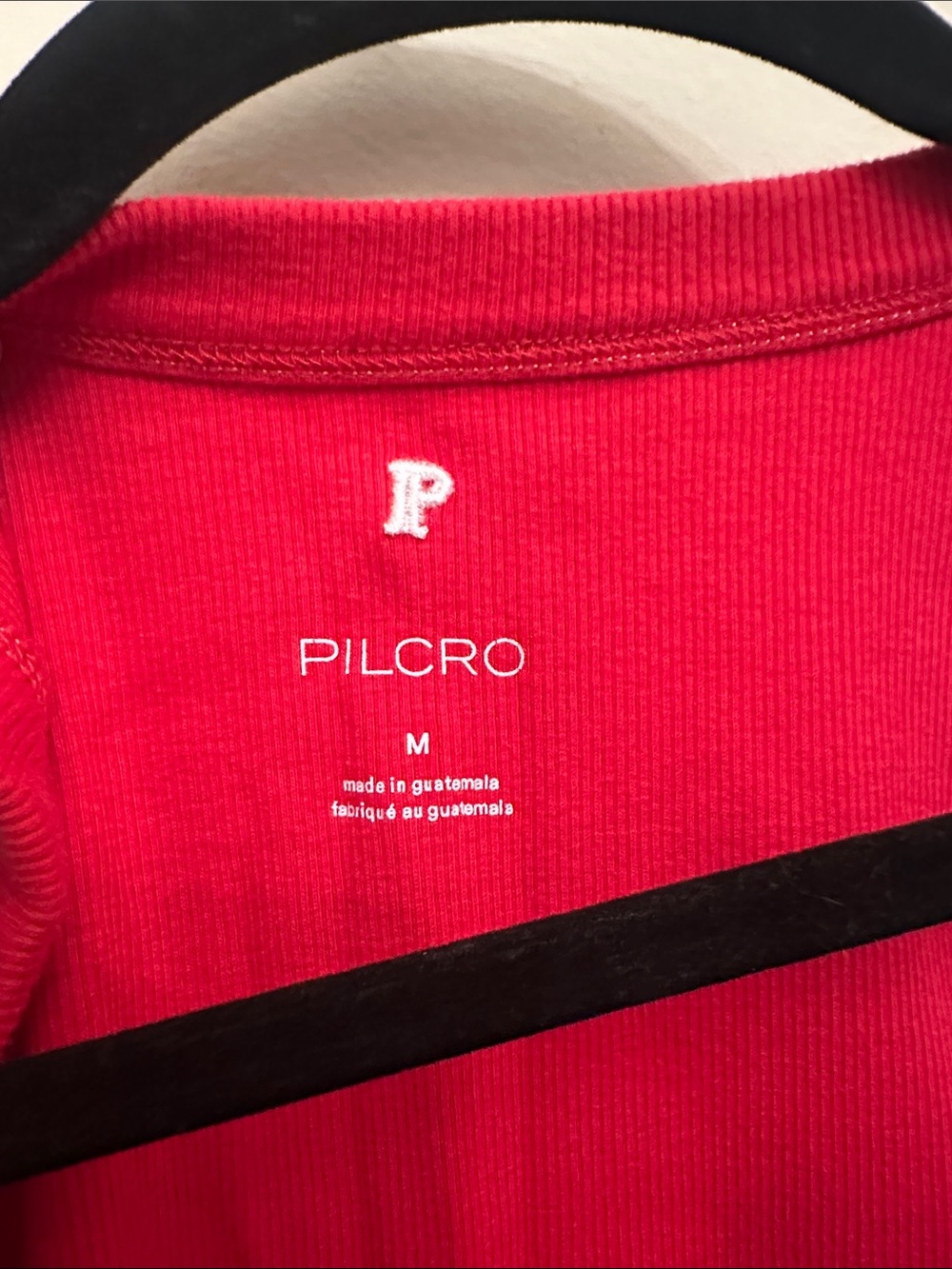 Pilcro Bright Red Thick Form Fitting Tank Top White Contrast Stitching Sz M - Picture 3 of 3